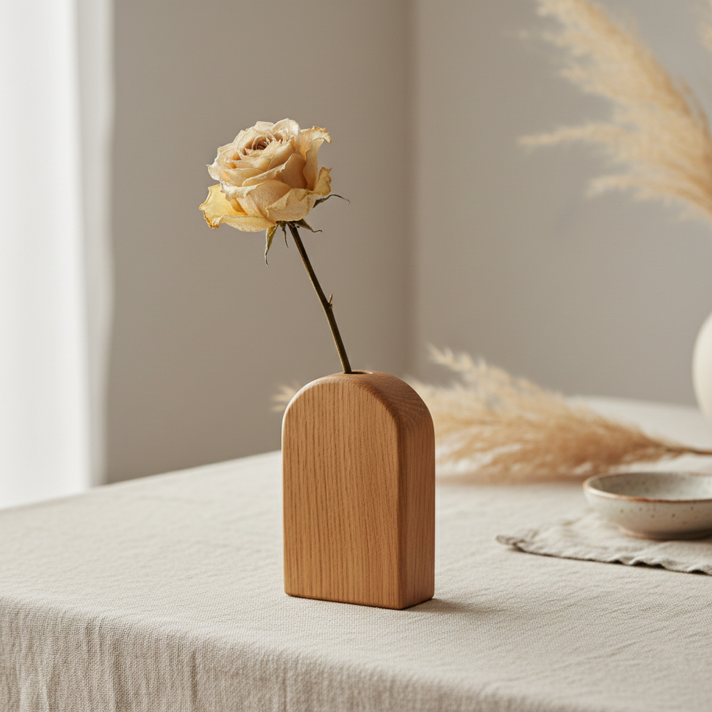 Dubová váza Simple – mini, dekorace z masivního dubu